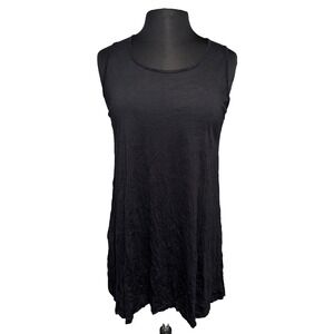 Comfy USA Long‎ Tunic Tank Women's Size S Black Stretch Sleeveless Layering NWT